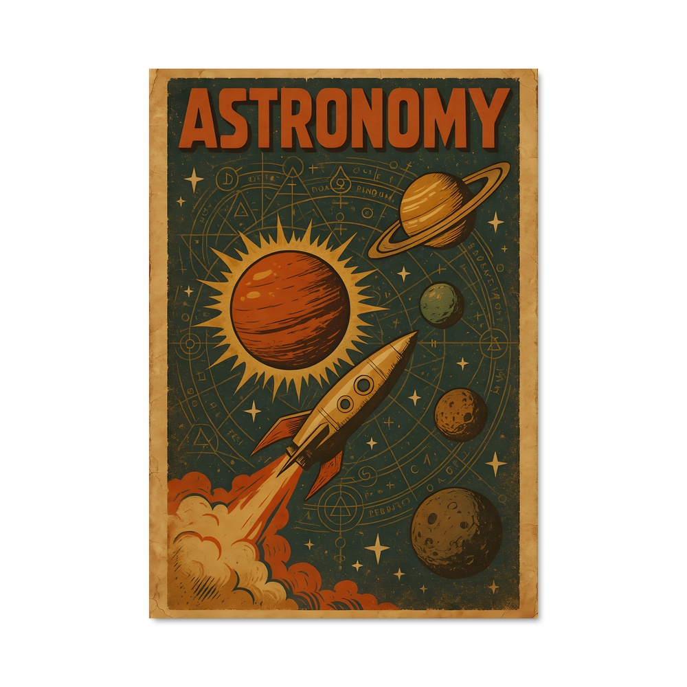 Poster Retro espace captivant